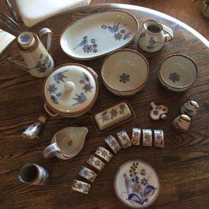 Hand painted and signed El Palomar dishes by Ken Edwards.